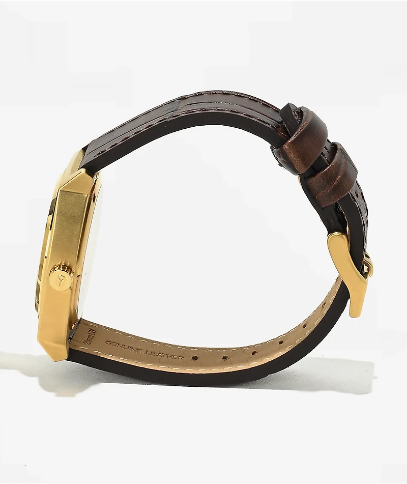 Nixon Time Teller Field Leather & Gold Analog Watch