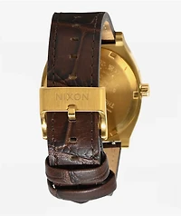 Nixon Time Teller Field Leather & Gold Analog Watch