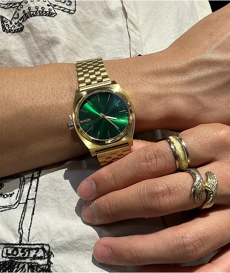 Nixon Time Teller Gold & Green Analog Watch
