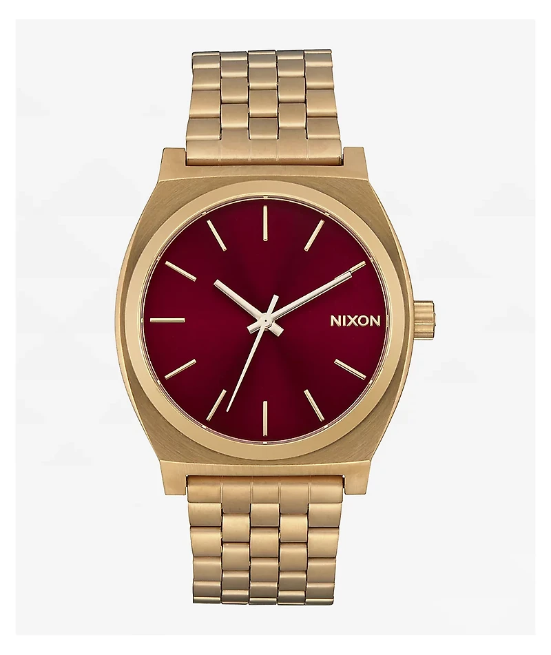 Nixon Time Teller Gold & Oxblood Sunray Analog Watch