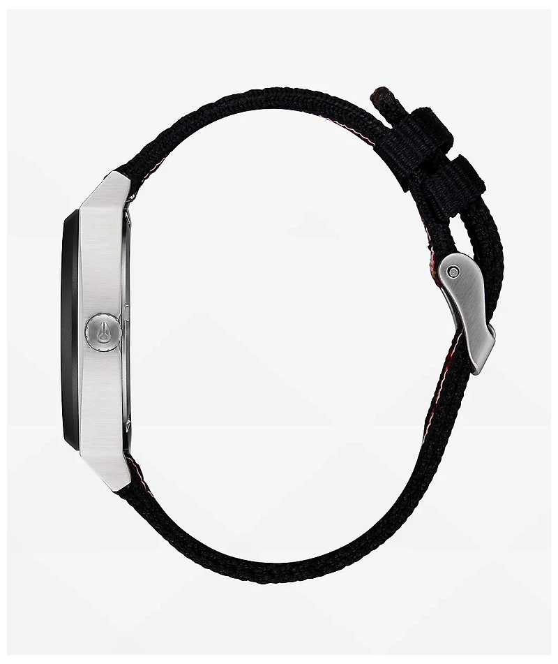 Nixon Time Teller Nylon Silver, Rosewood & Black Analog Watch