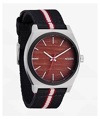 Nixon Time Teller Nylon Silver, Rosewood & Black Analog Watch