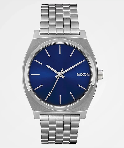 Nixon Time Teller Silver & Blue Sunray Analog Watch