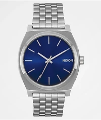 Nixon Time Teller Silver & Blue Sunray Analog Watch