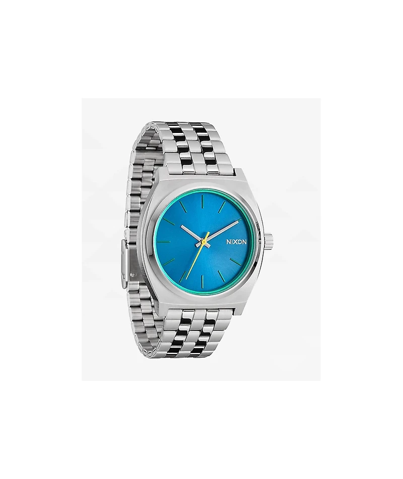 Nixon Time Teller Silver & Byron Blue Analog Watch
