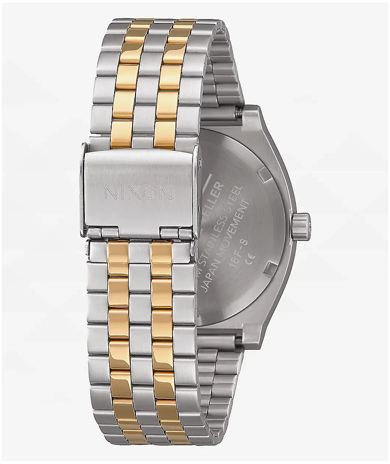 Nixon Time Teller Silver & Gold Analog Watch