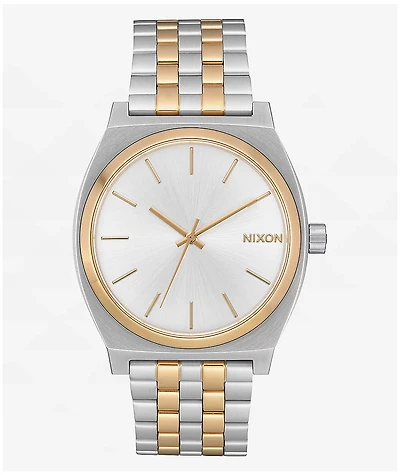 Nixon Time Teller Silver & Gold Analog Watch