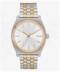 Nixon Time Teller Silver & Gold Analog Watch