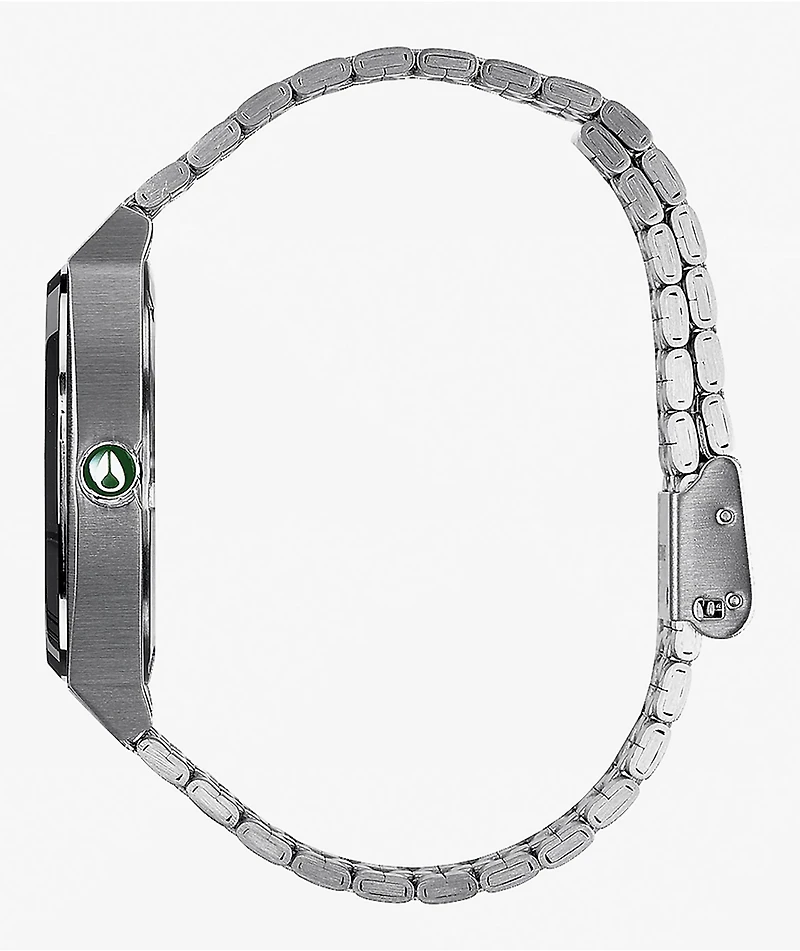 Nixon Time Teller Silver & Green Sunray Analog Watch