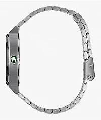 Nixon Time Teller Silver & Green Sunray Analog Watch