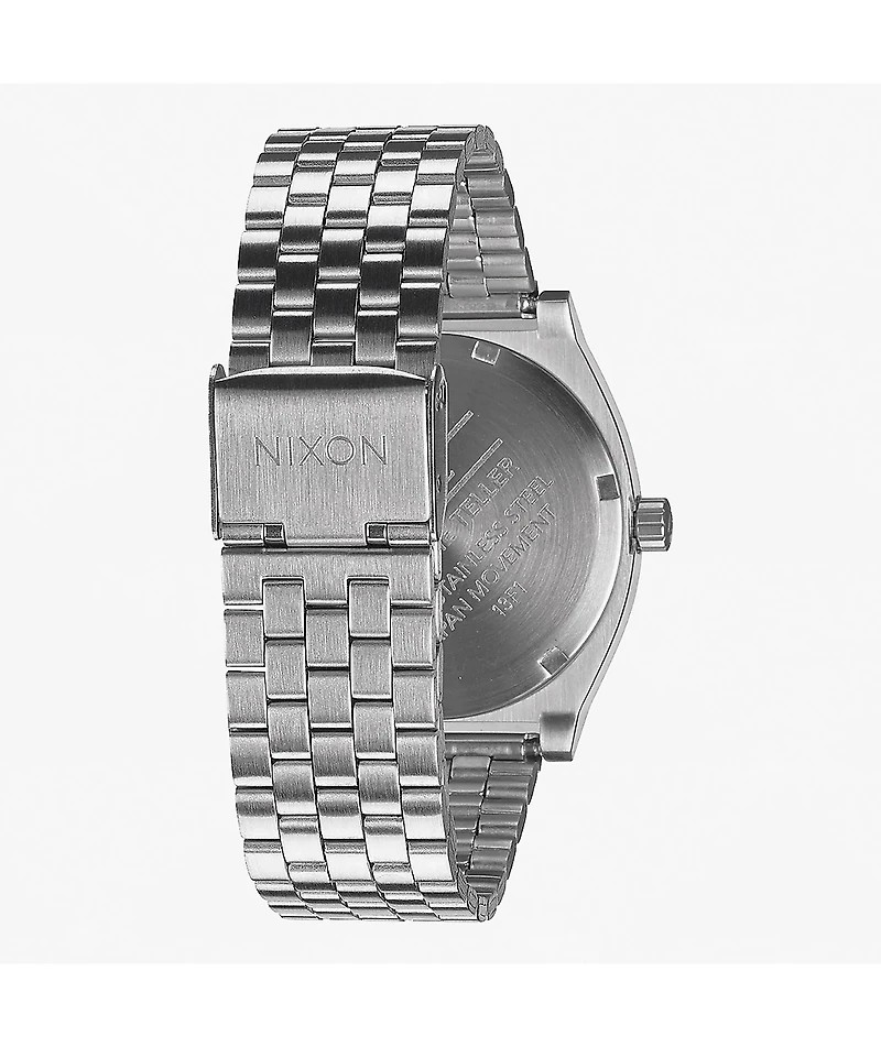 Nixon Time Teller Silver & Green Sunray Analog Watch