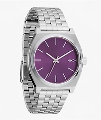 Nixon Time Teller Silver & Purple Sunray Analog Watch