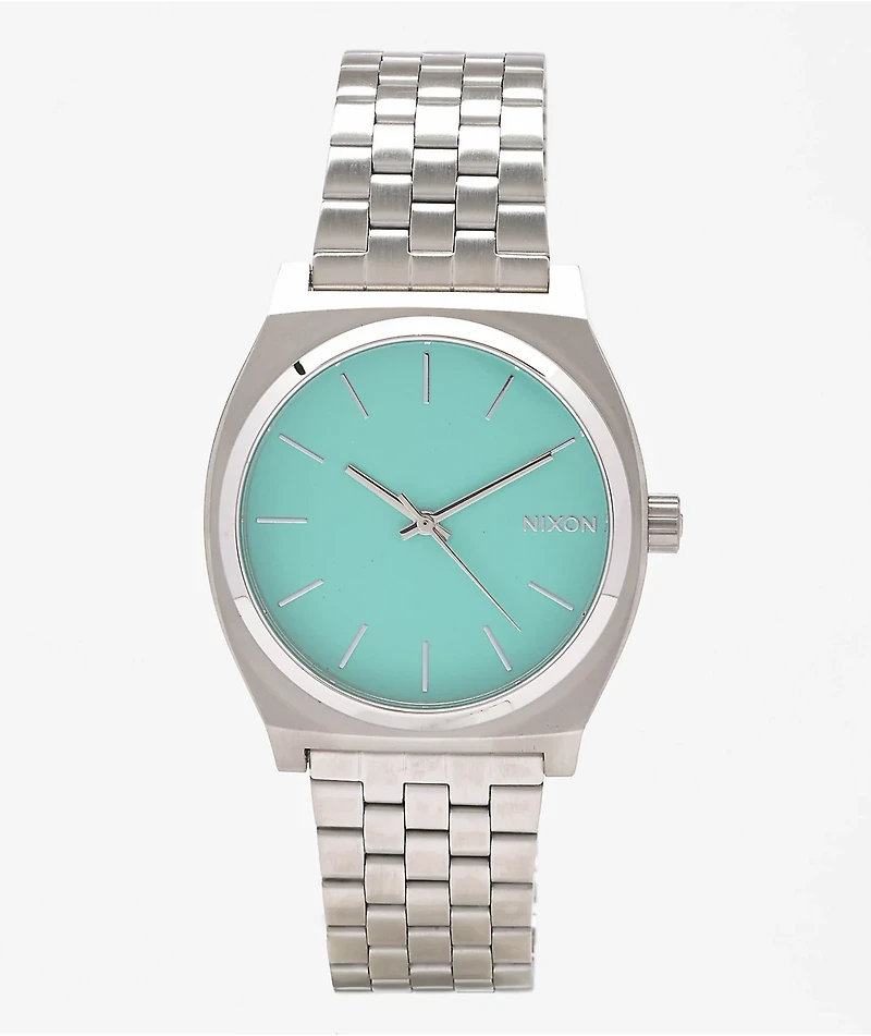 Nixon Time Teller Silver & Turquoise Analog Watch