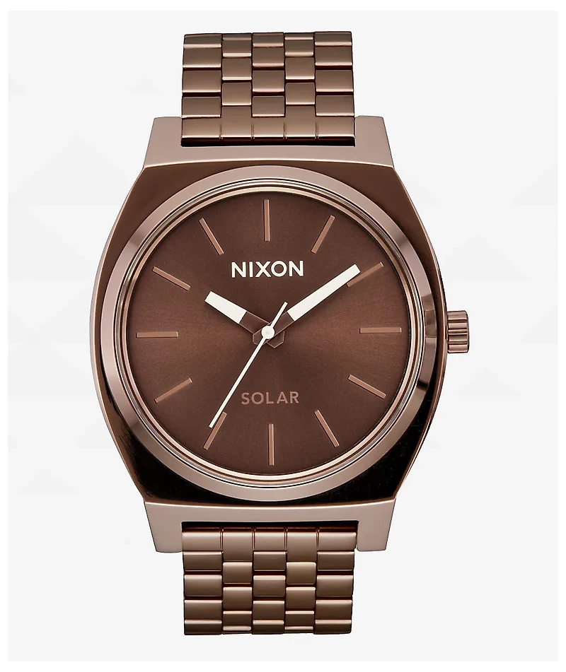 Nixon Time Teller Solar Chocolate & Cappuccino Analog Watch