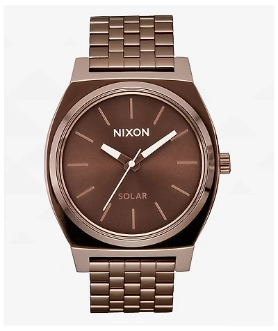 Nixon Time Teller Solar Chocolate & Cappuccino Analog Watch
