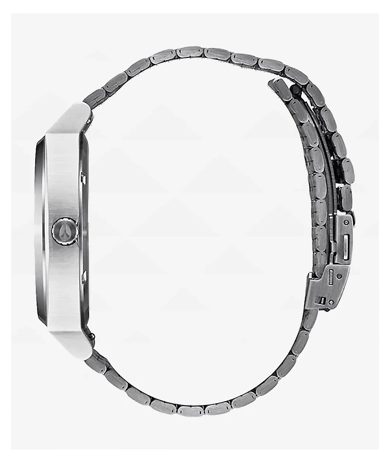 Nixon Time Teller Solar Silver & Salmon Analog Watch