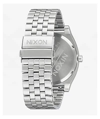 Nixon Time Teller Solar Silver & Salmon Analog Watch