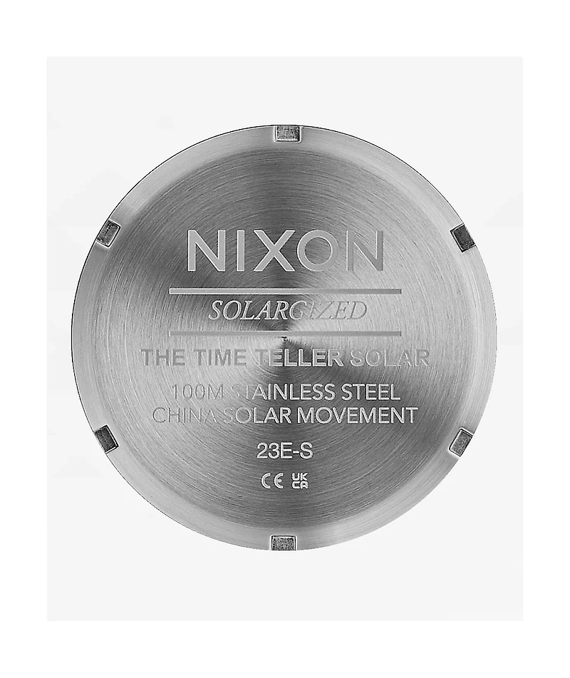 Nixon Time Teller Solar Silver & Snow Analog Watch