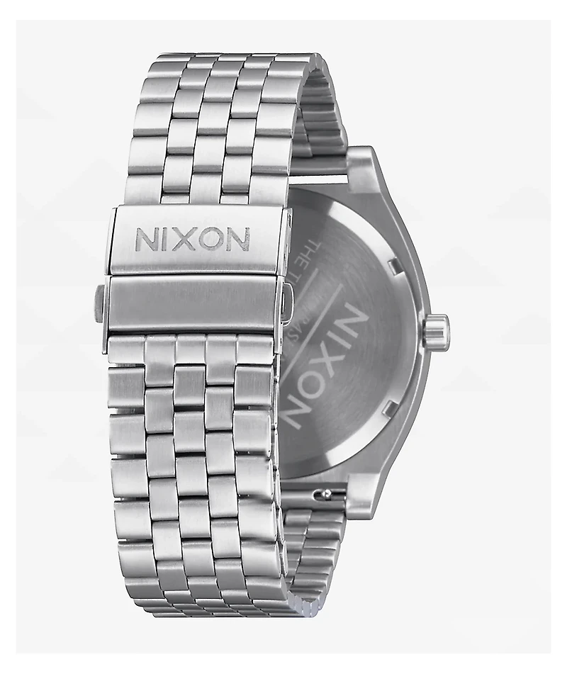 Nixon Time Teller Solar Silver & Snow Analog Watch