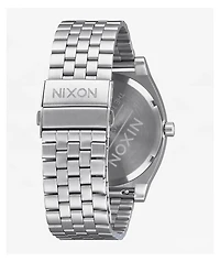 Nixon Time Teller Solar Silver & Snow Analog Watch