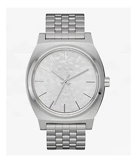 Nixon Time Teller Solar Silver & Snow Analog Watch