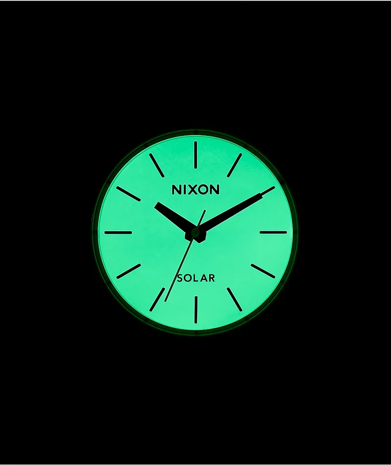 Nixon Time Teller Solar Silver & White Lume Analog Watch