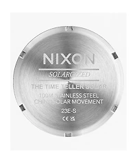 Nixon Time Teller Solar Silver & White Lume Analog Watch
