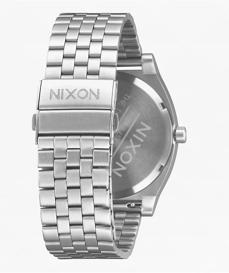 Nixon Time Teller Solar Silver & White Lume Analog Watch