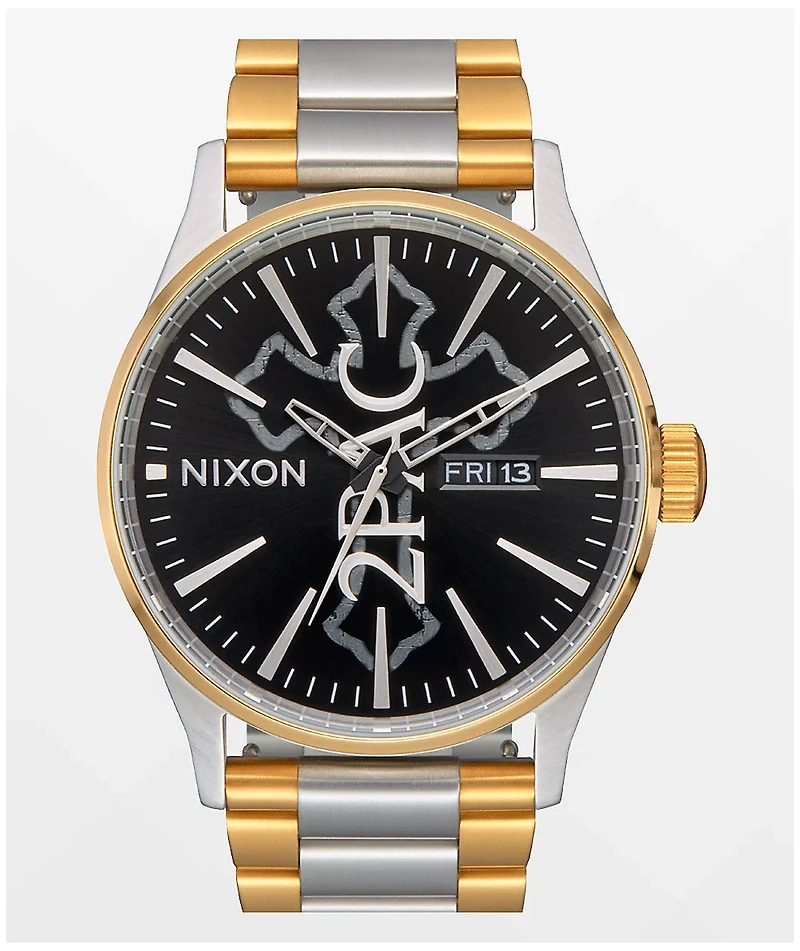 Nixon x 2PAC Sentry SS Gold & Silver Analog Watch