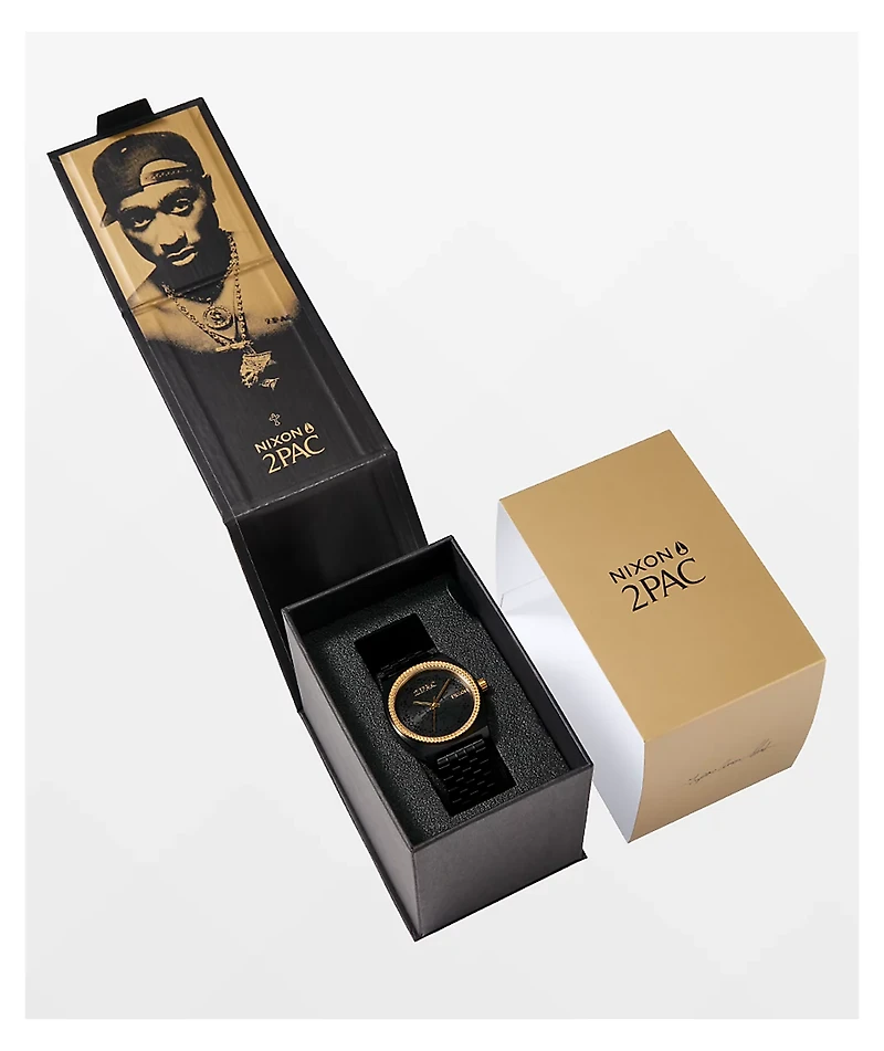 Nixon x 2PAC Time Teller Black & Gold Analog Watch