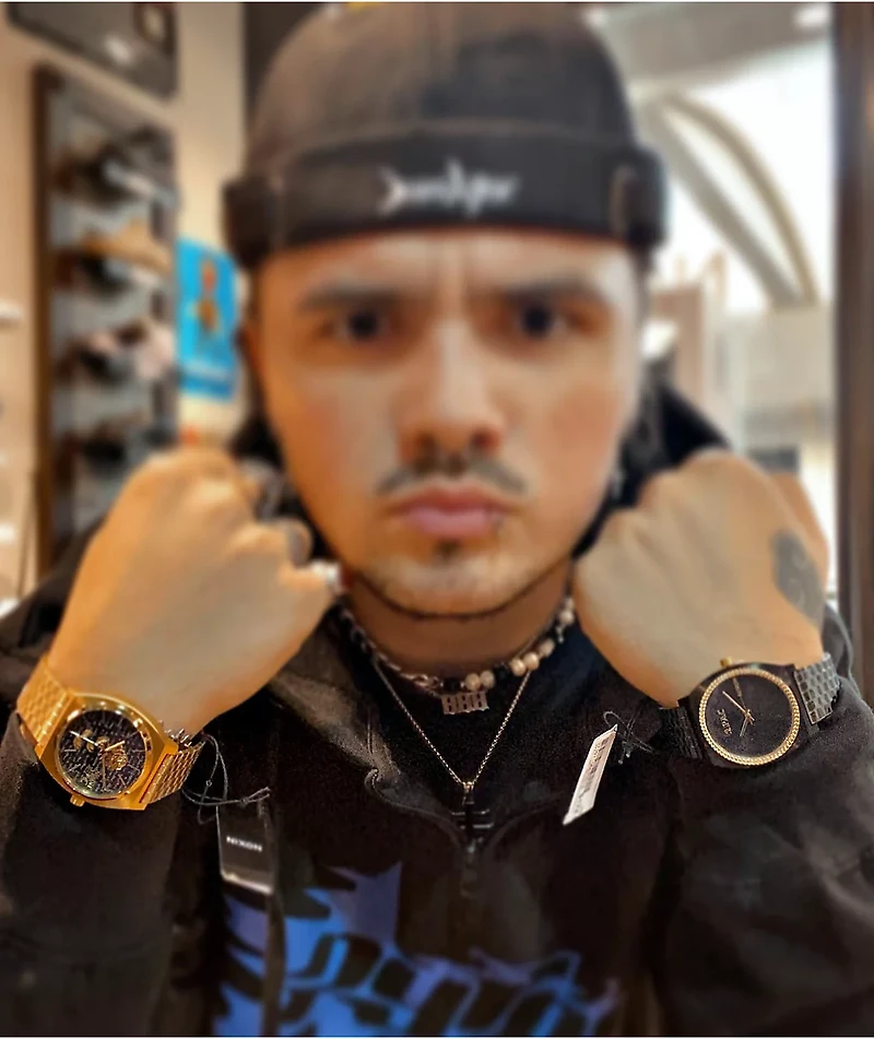 Nixon x 2PAC Time Teller Black & Gold Analog Watch