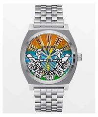 Nixon x The Grateful Dead Time Teller Bears & Roses Silver Analog Watch