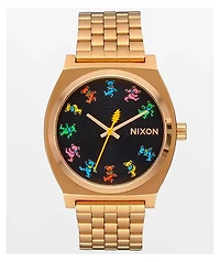 Nixon x The Grateful Dead Time Teller Dancing Bears Gold Analog Watch