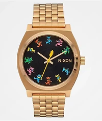 Nixon x The Grateful Dead Time Teller Dancing Bears Gold Analog Watch