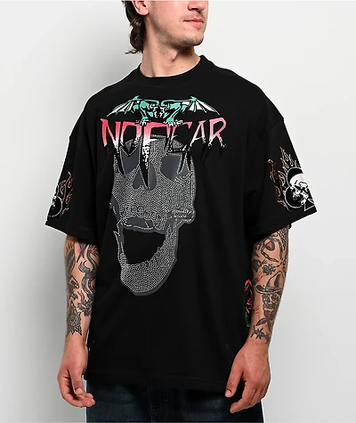 No Fear Roses Skull Black T-Shirt