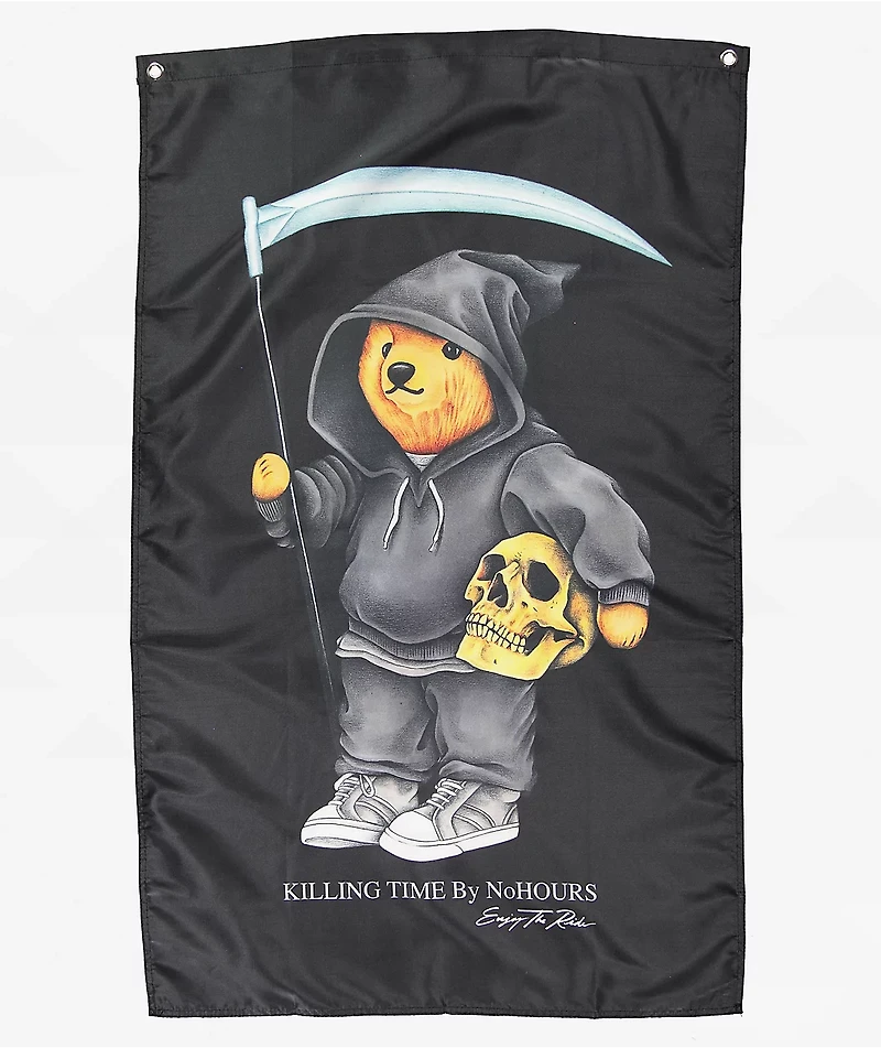No Hours Killing Time Black Banner