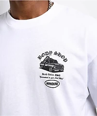 NoHours Body Shop White T-Shirt