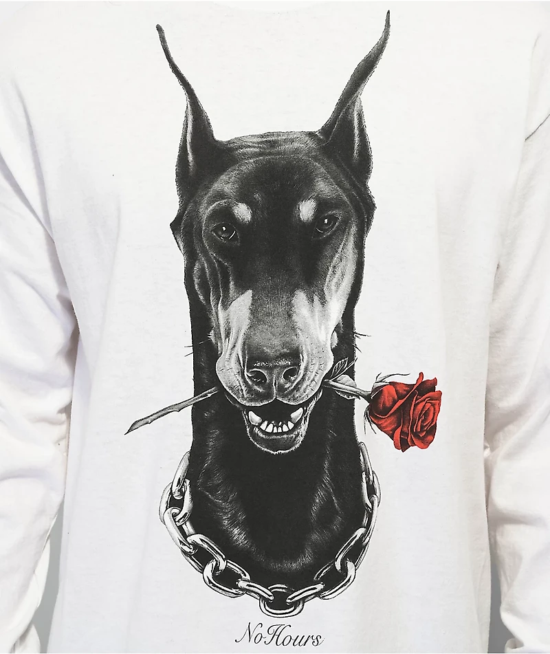 NoHours Doby White Long Sleeve T-Shirt