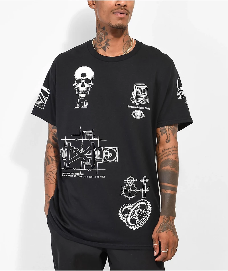 NoHours Glitch Black T-Shirt