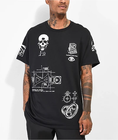 NoHours Glitch Black T-Shirt