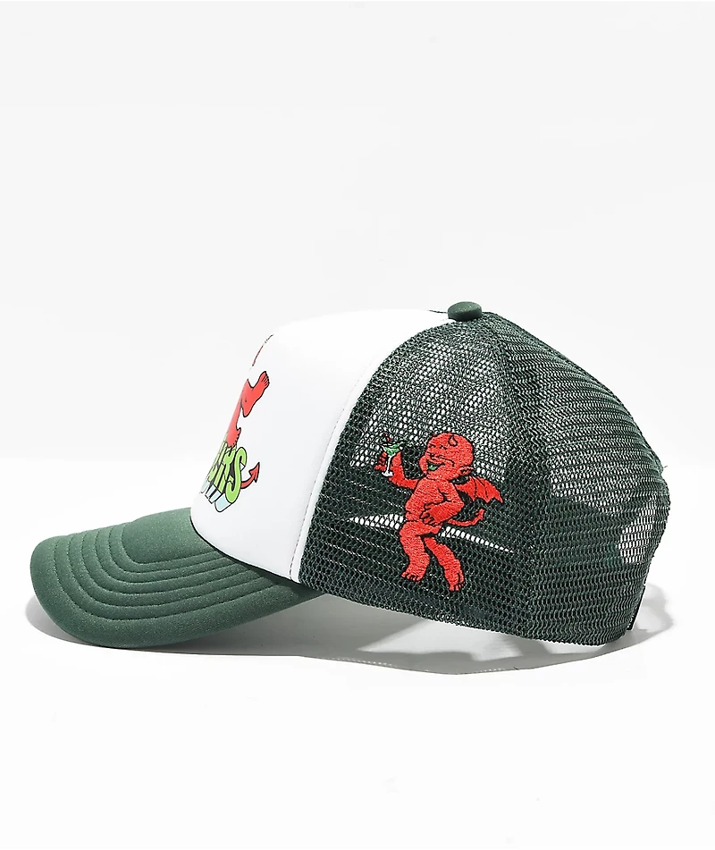 NoHours Relax Green & White Trucker Hat