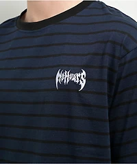 NoHours Time Code Stripe Dark Navy & Black T-Shirt