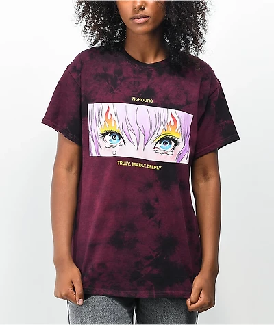 NoHours Truly Maroon Wash T-Shirt