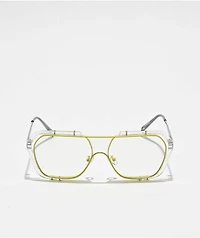 Nort Pretenders Clear & Yellow Square Glasses
