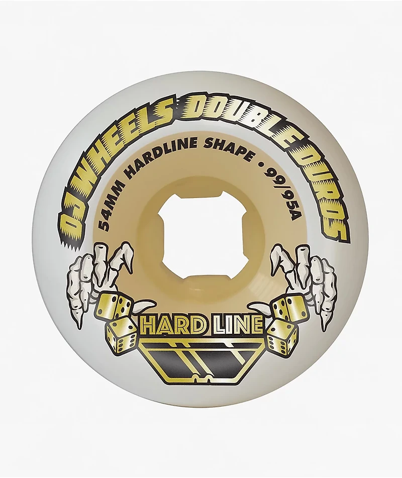 OJ Double Duro Hardline 54mm 99a/95a White & Gum Skateboard Wheels