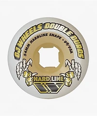 OJ Double Duro Hardline 54mm 99a/95a White & Gum Skateboard Wheels