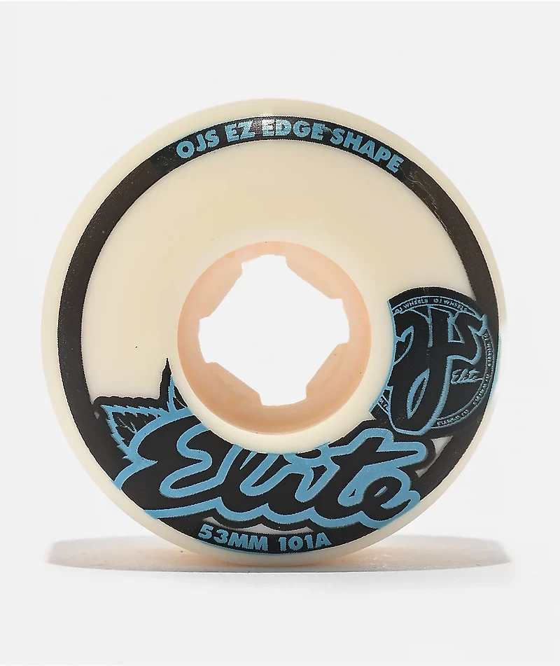 OJ Elite EZ EDGE 53mm 101a White Skateboard Wheels
