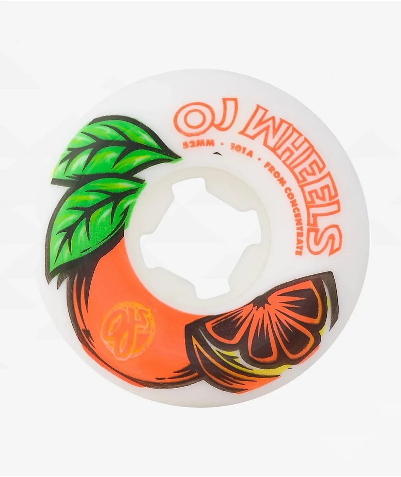 OJ From Concentrate 52mm 101a White Skateboard Wheels