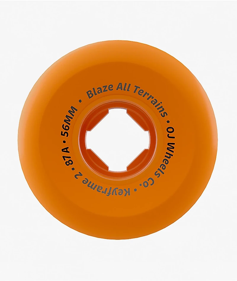 OJ Keyframe 2 56mm 87a Orange Cruiser Skateboard Wheels