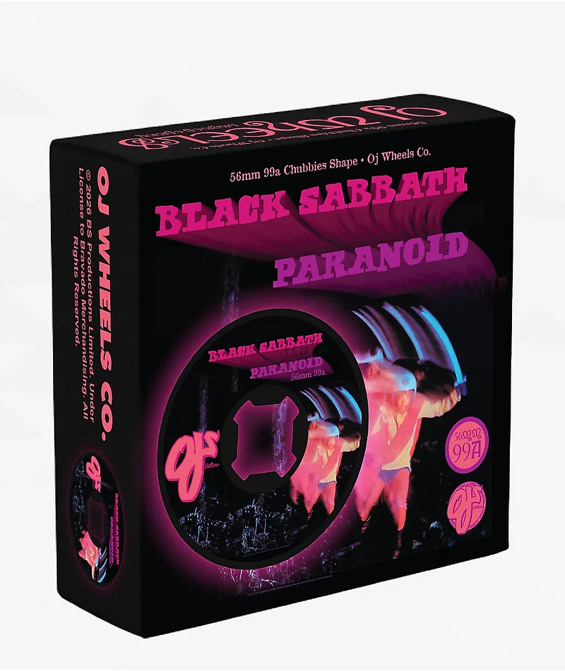 OJ x Black Sabbath Paranoid Chubbies 56mm 99a Black Skateboard Wheels
